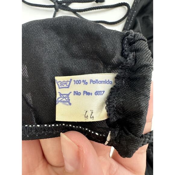 Naturana Womens Swimsuit Bikini EUR Size 44 Black Vintage Two Piece Triangle - Picture 6 of 13